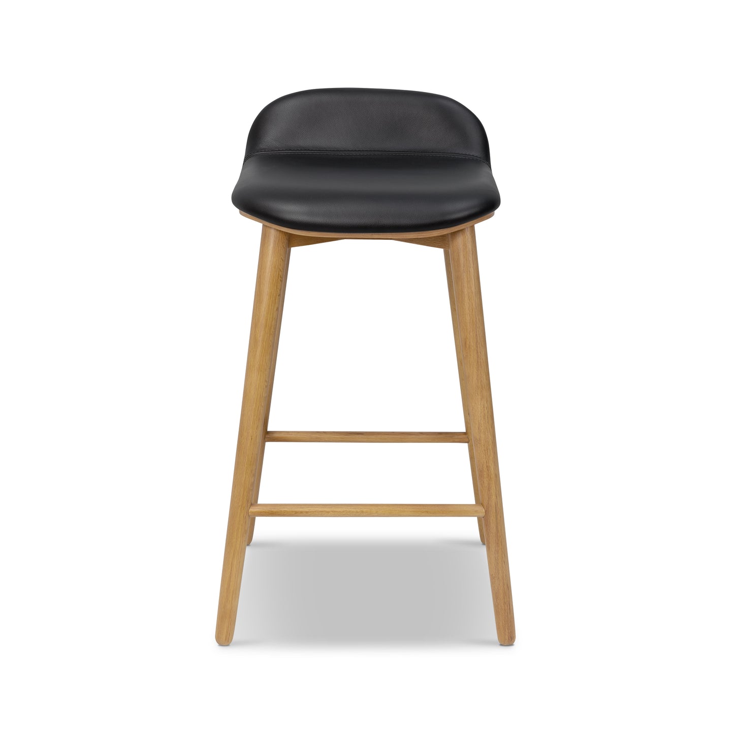 Notello Leather Counter Stool | Black/Oak