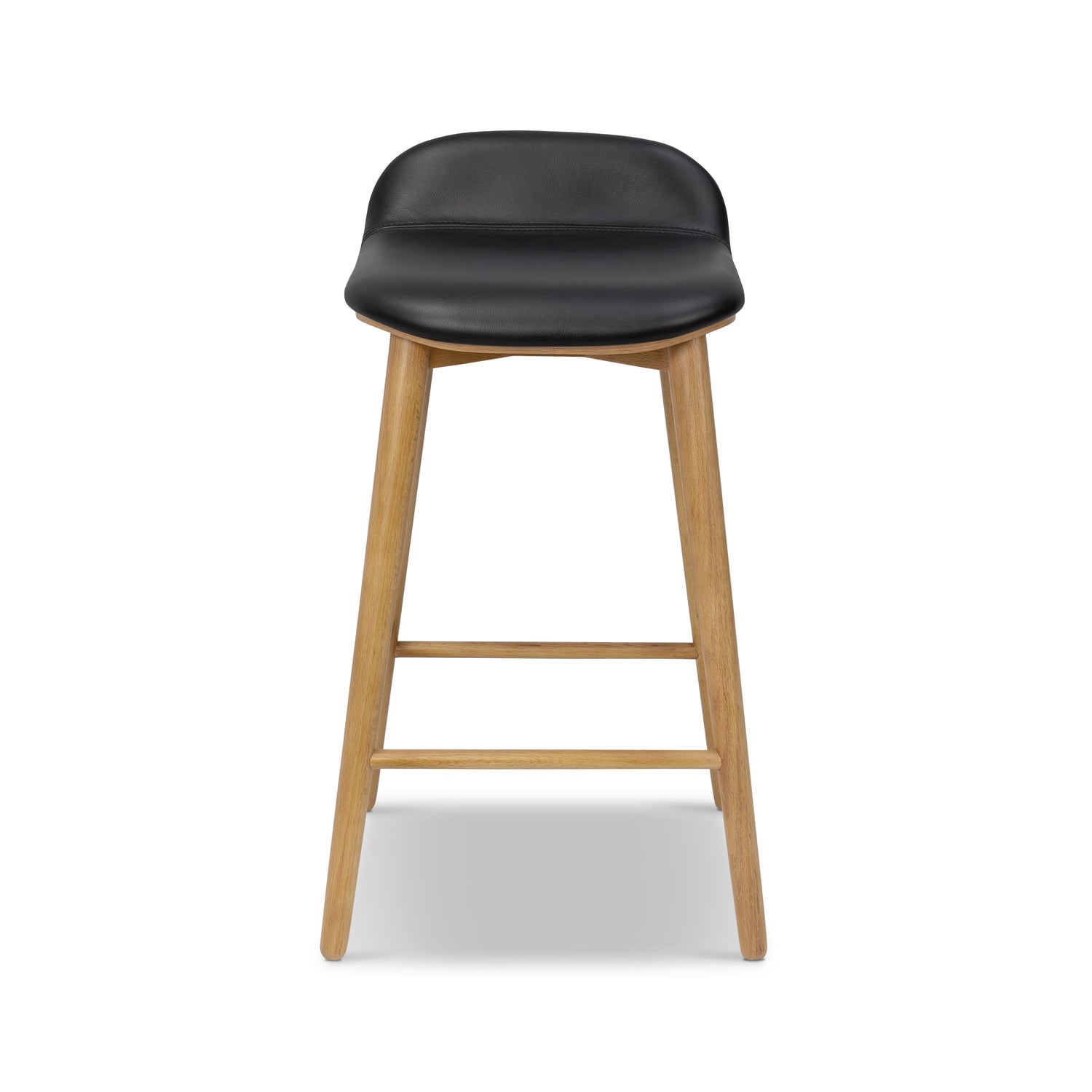 Notello Leather Counter Stool | Black/Oak 