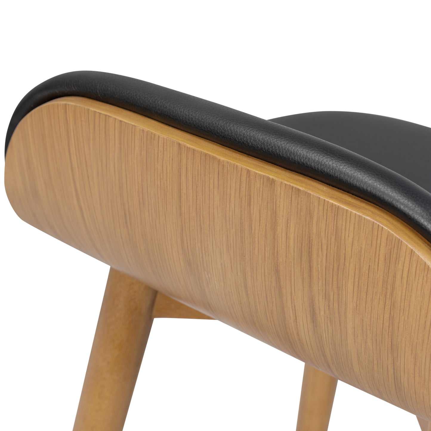 Notello Leather Counter Stool | Black/Oak