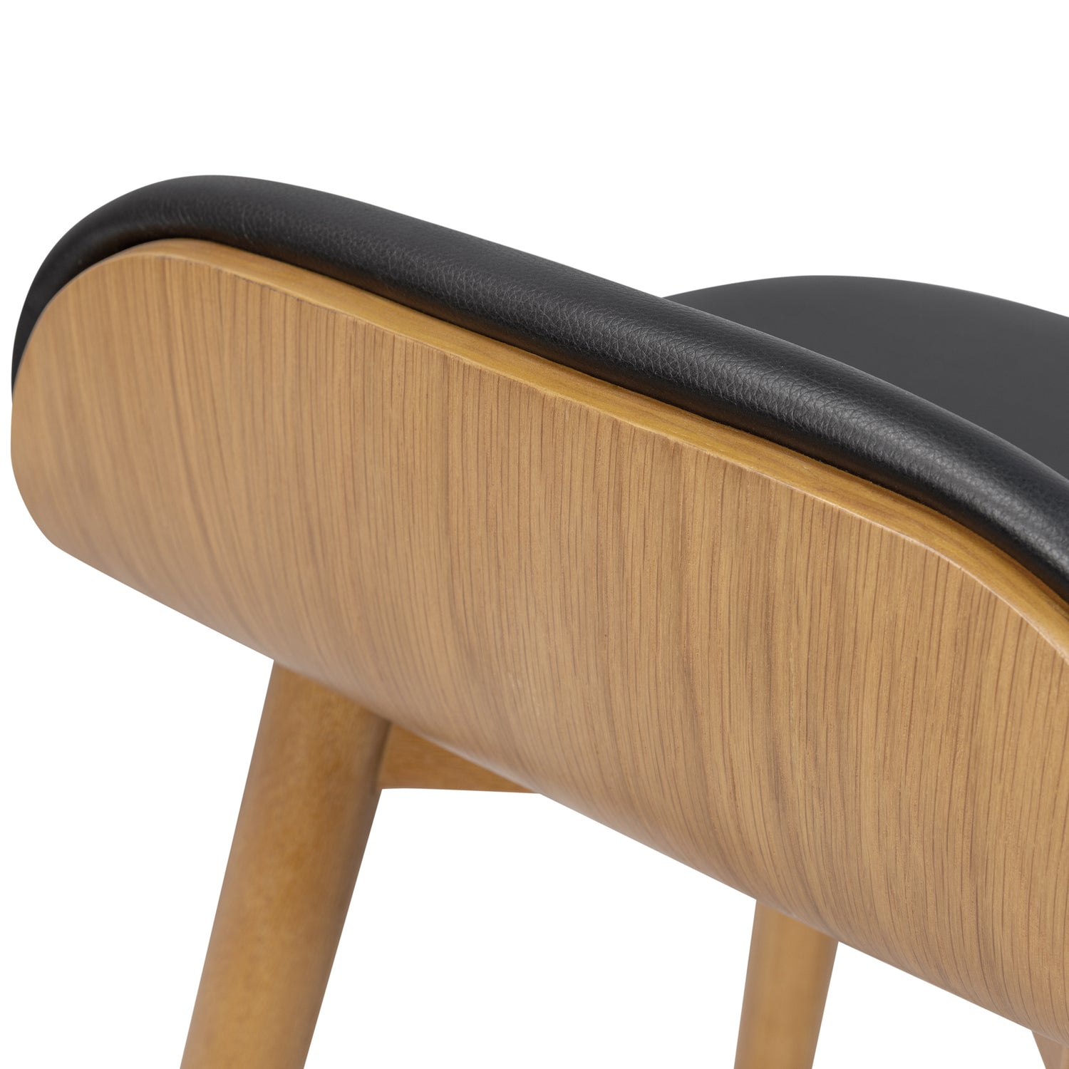 Notello Leather Counter Stool | Black/Oak 