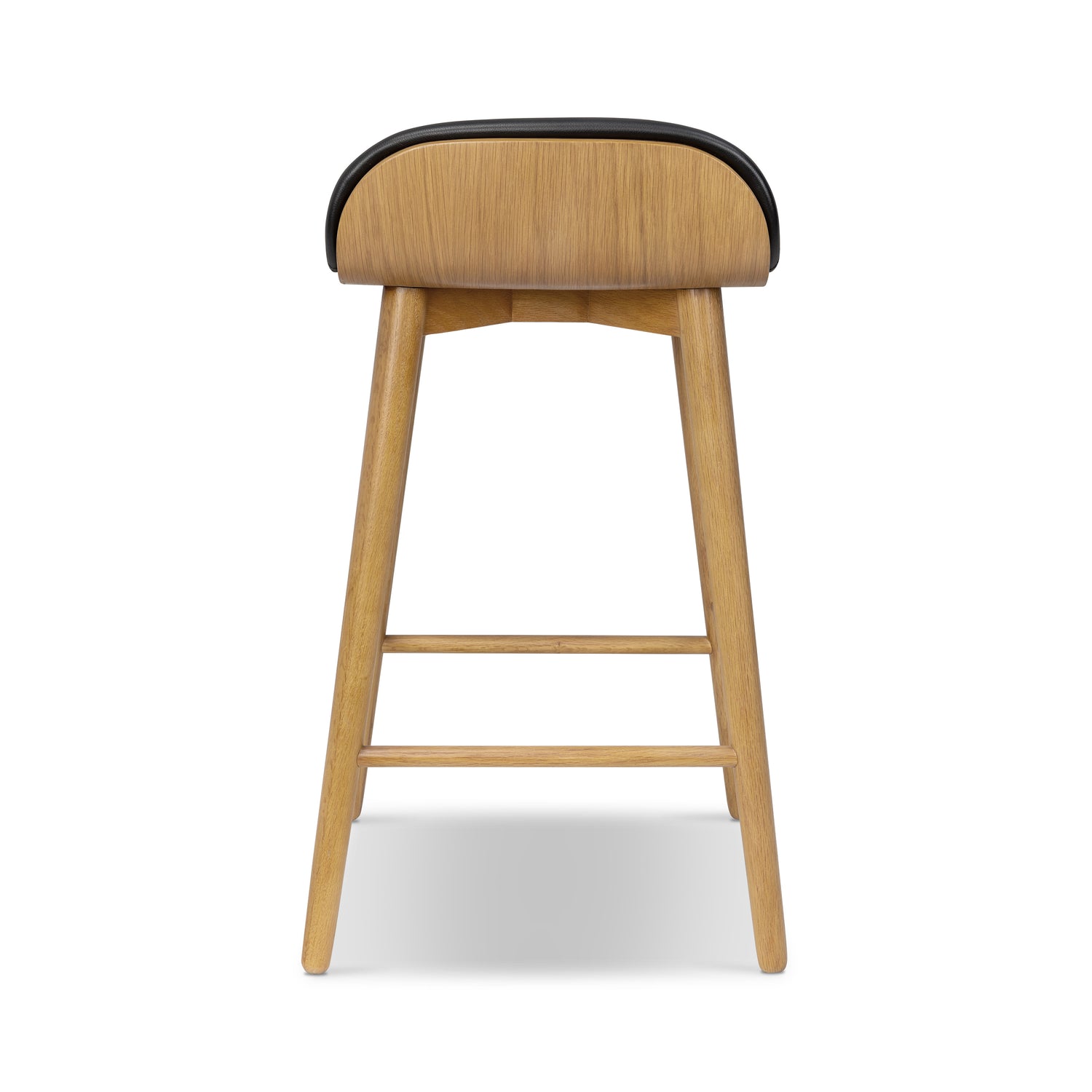 Notello Leather Counter Stool | Black/Oak 