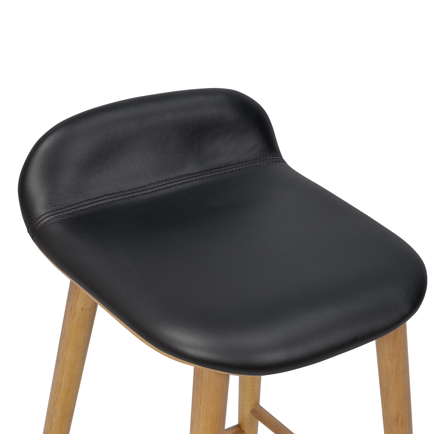 Notello Leather Counter Stool | Black/Oak 