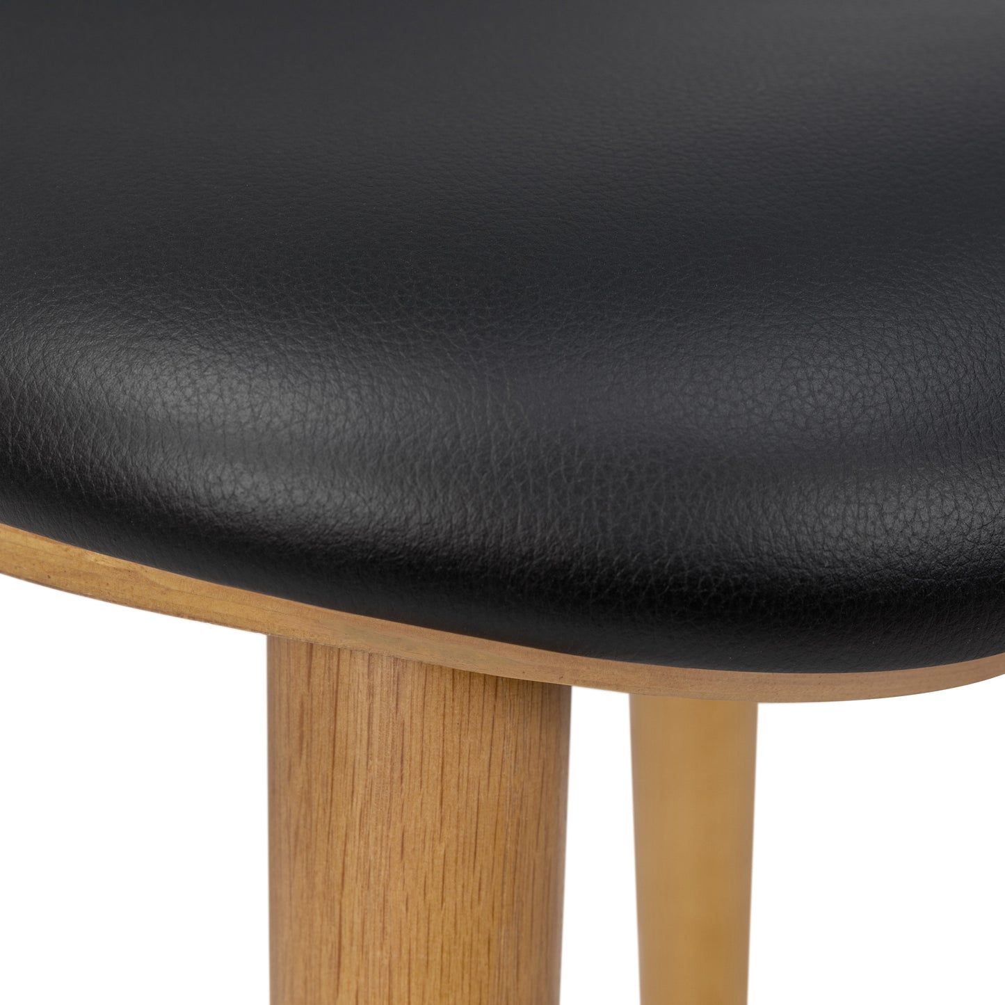 Notello Leather Counter Stool | Black/Oak