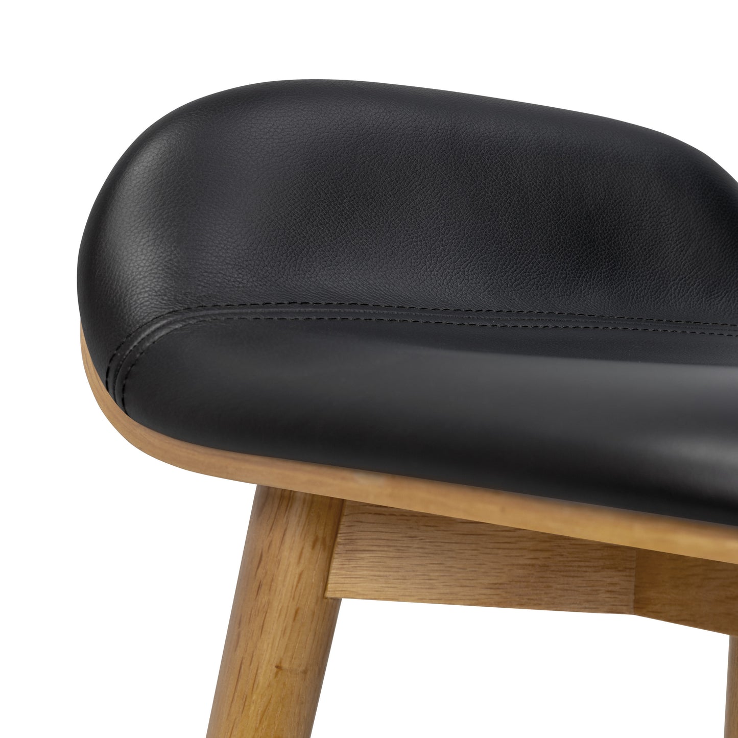Notello Leather Counter Stool | Black/Oak