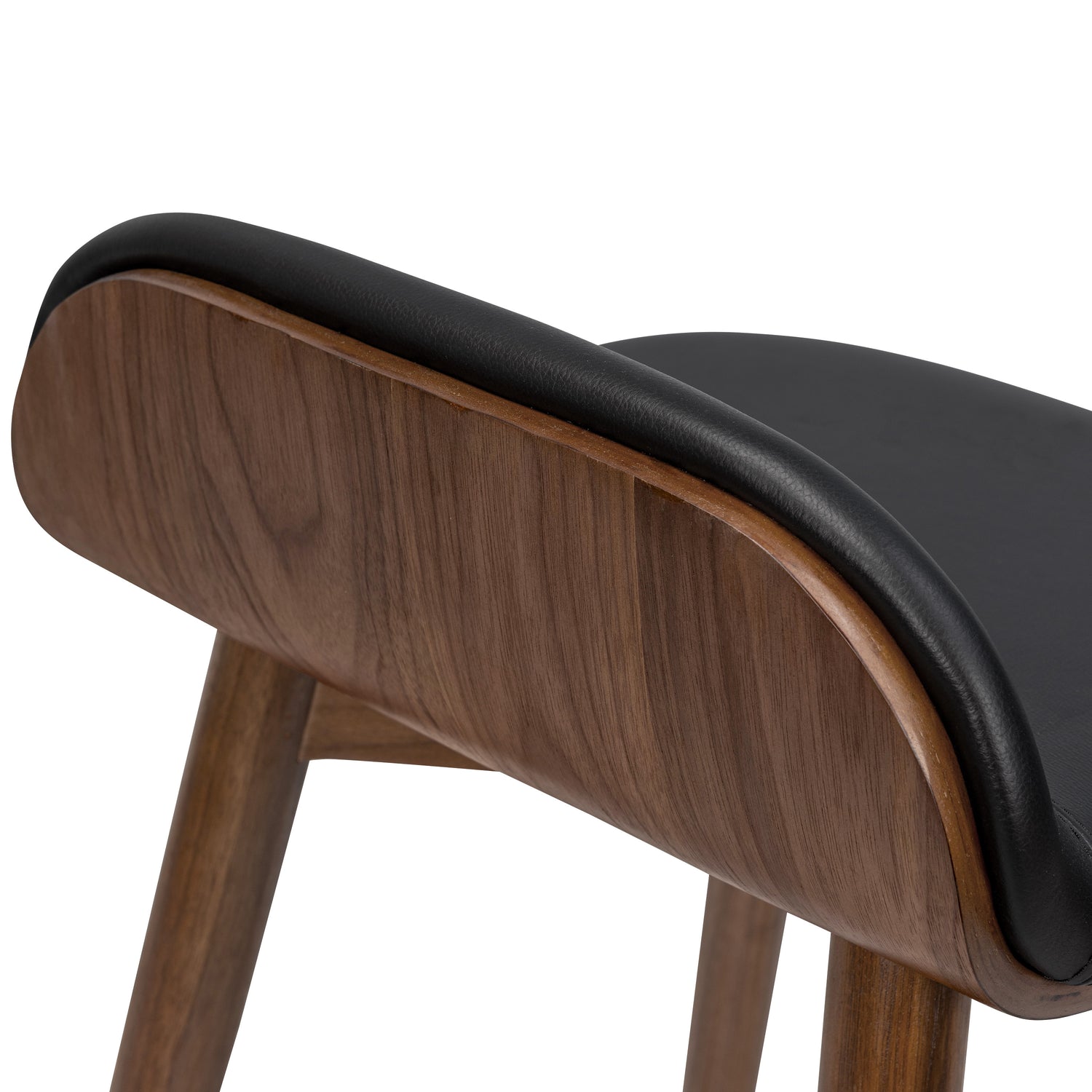 Notello Leather Counter Stool | Black/Walnut 