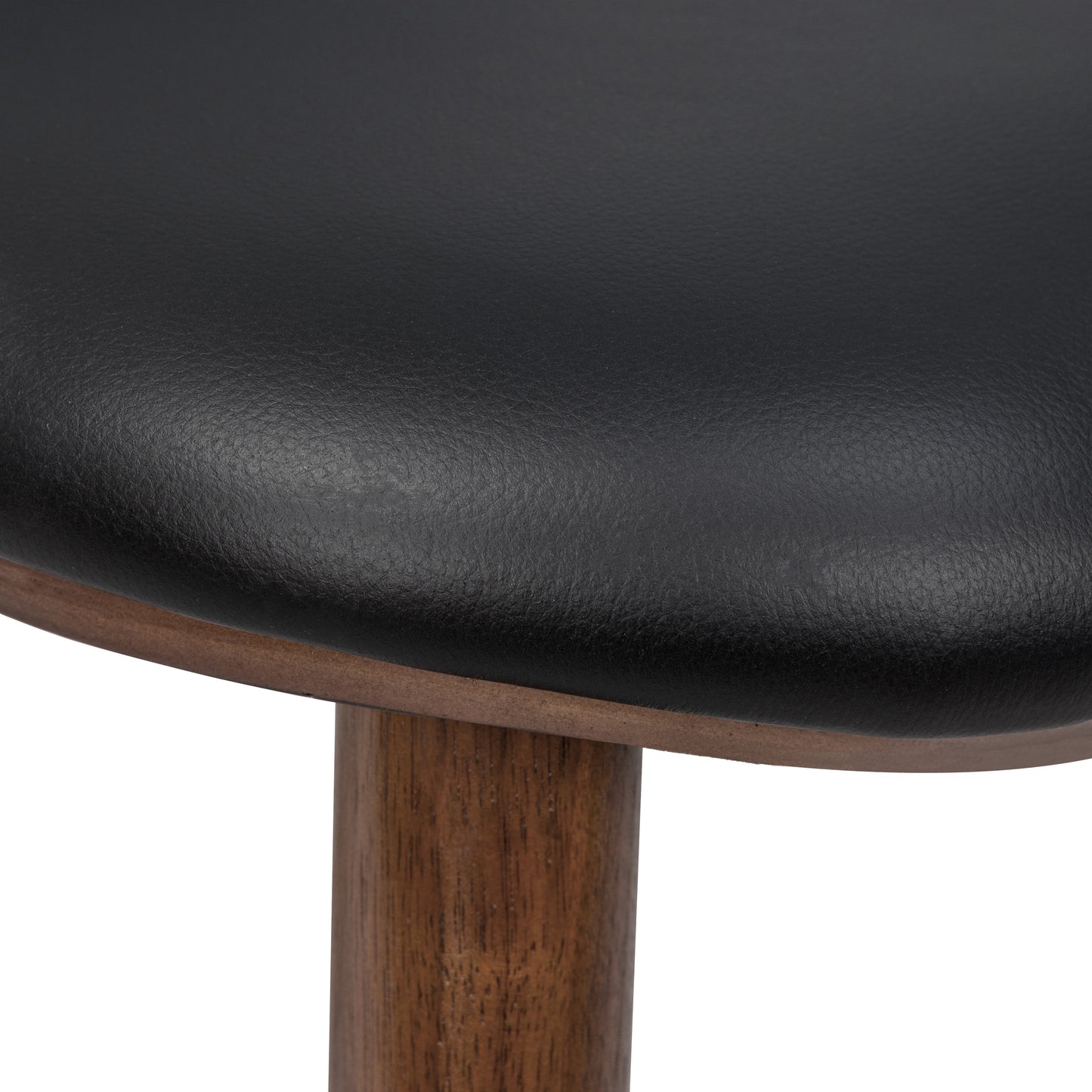 Notello Leather Counter Stool | Black/Walnut