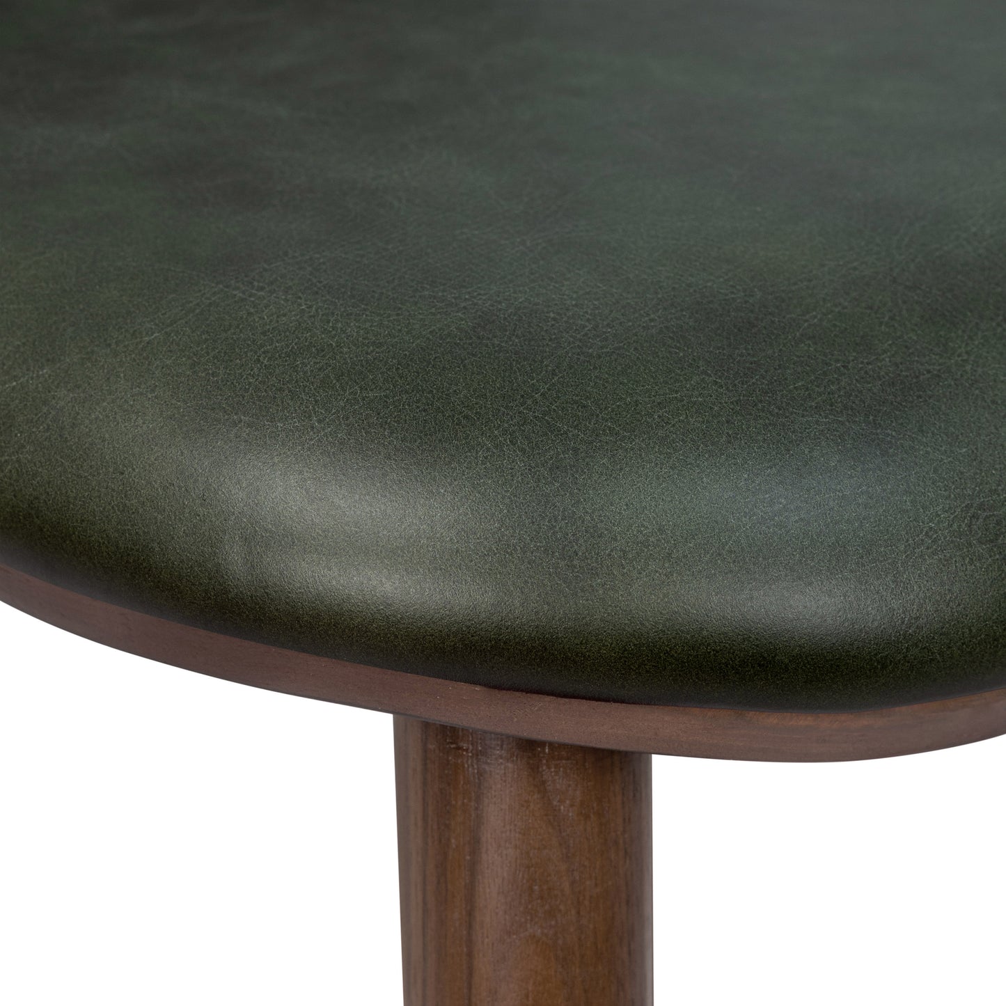 Notello Leather Counter Stool | Green/Walnut