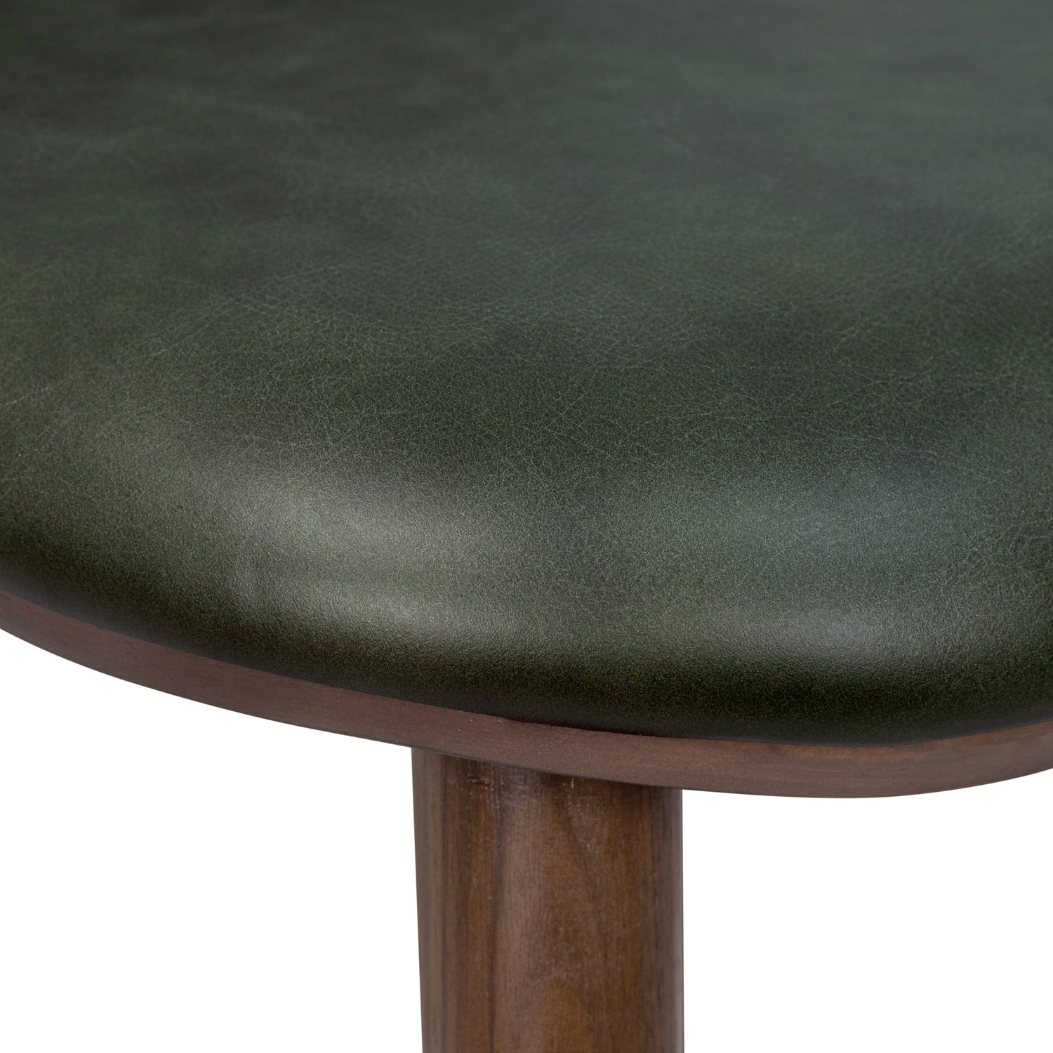 Notello Leather Counter Stool | Green/Walnut 