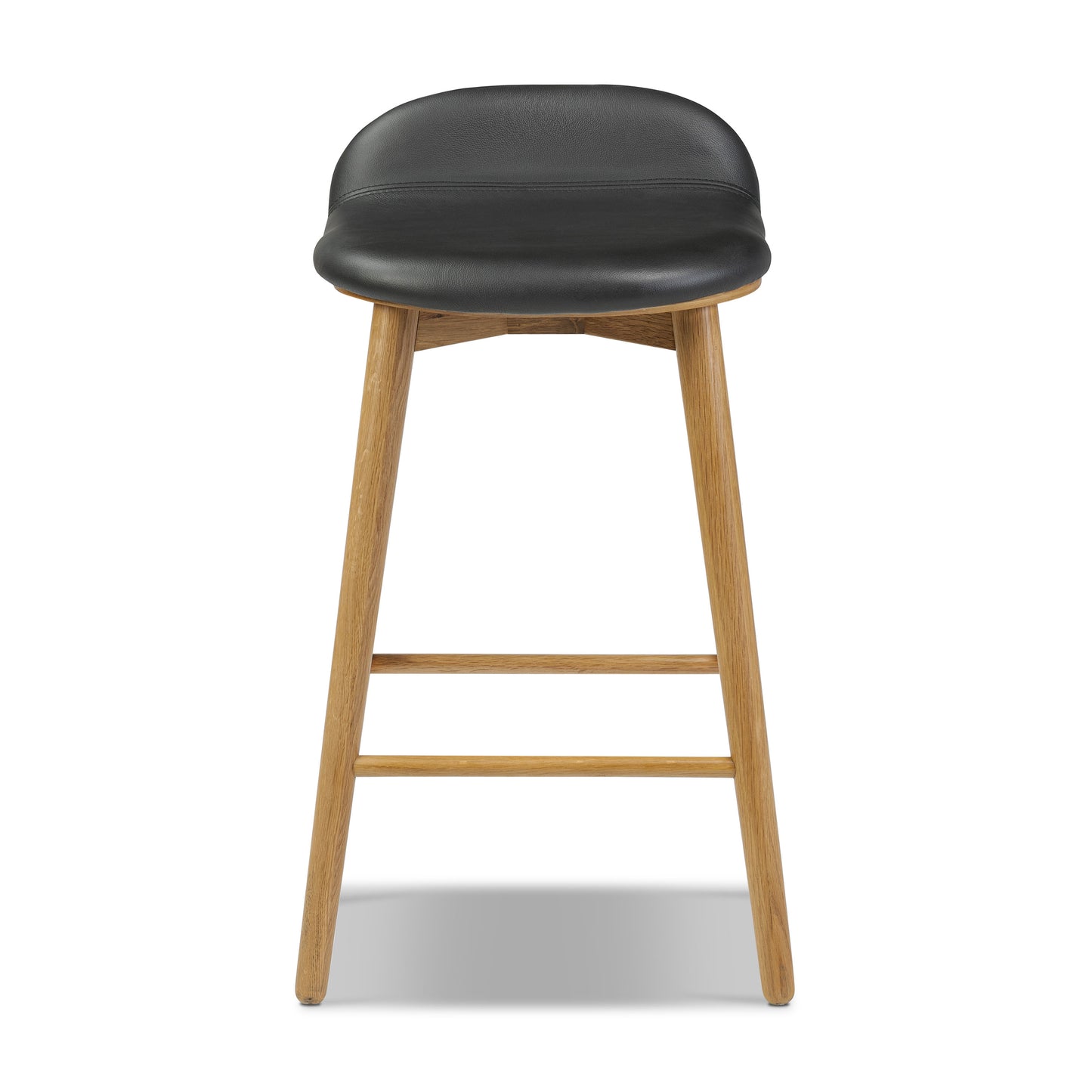 Notello Leather Counter Stool | Black/Oak