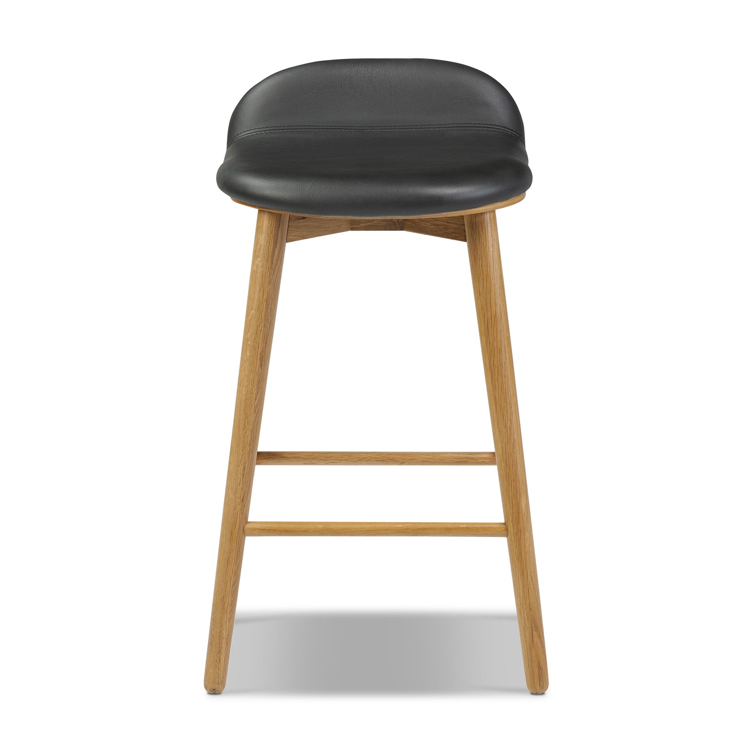 Notello Leather Counter Stool | Black/Oak 