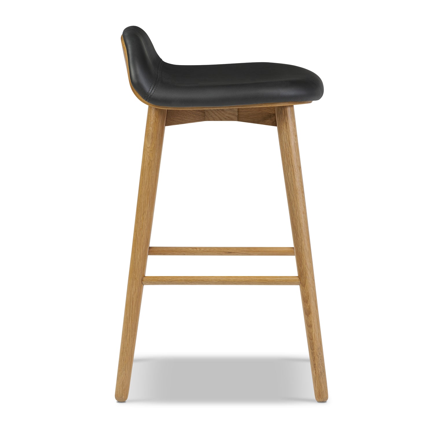 Notello Leather Counter Stool | Black/Oak 