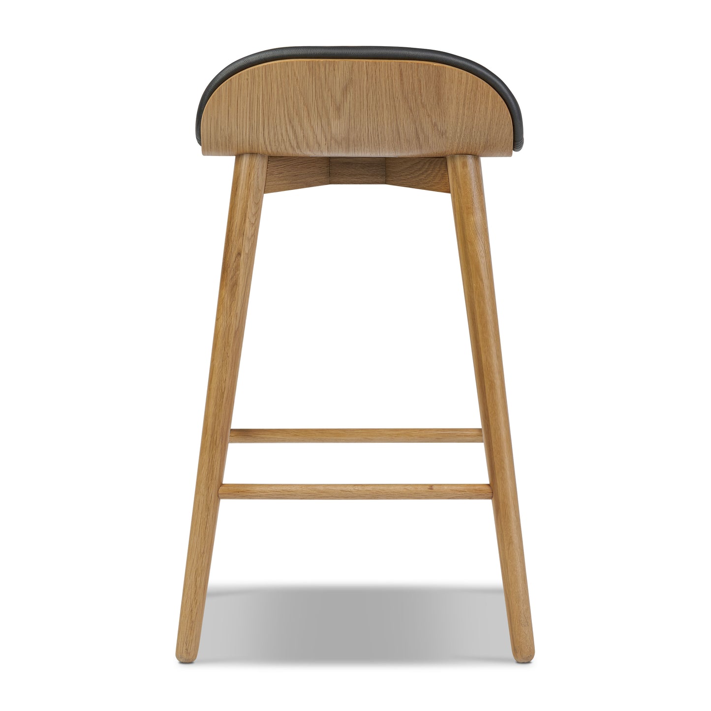 Notello Leather Counter Stool | Black/Oak