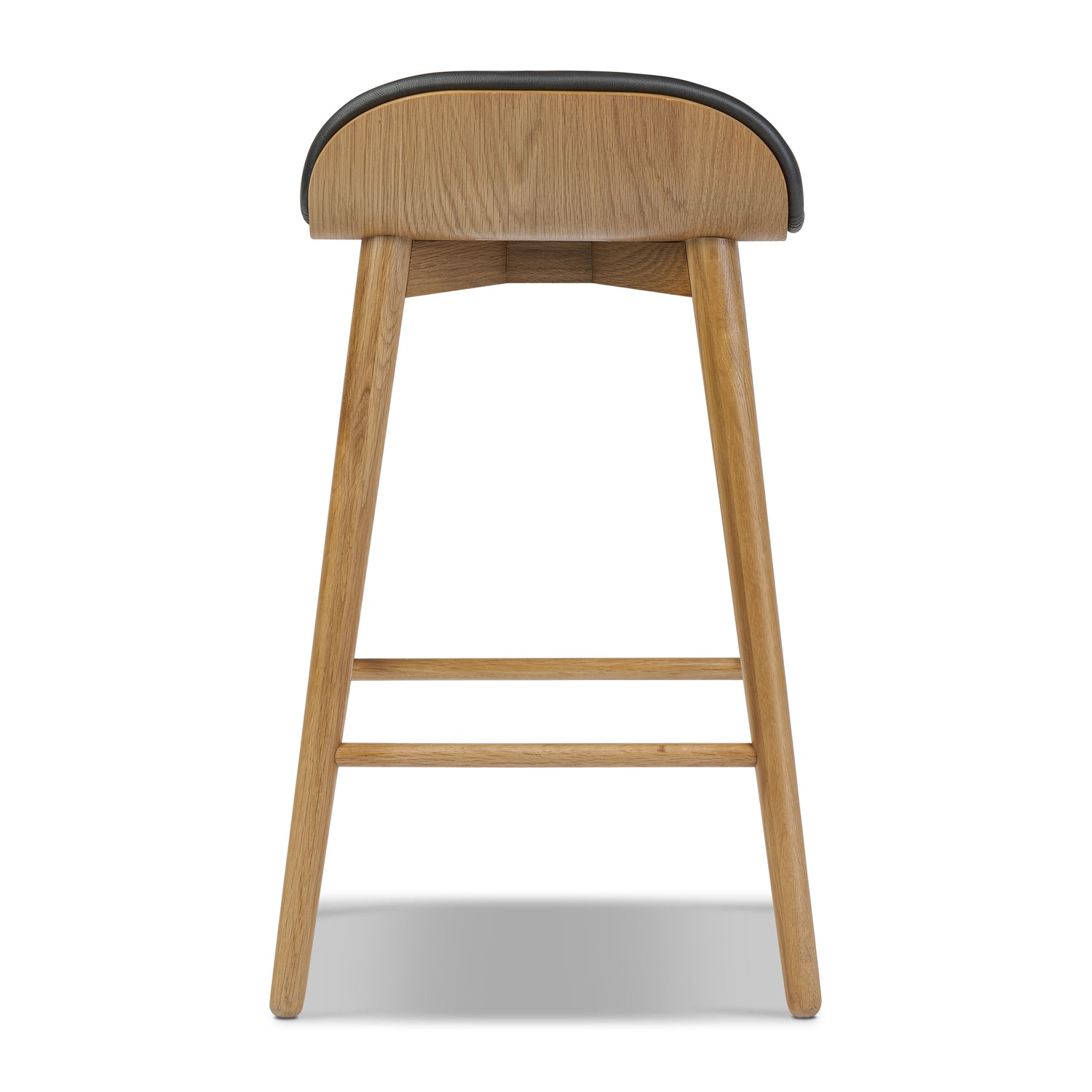 Notello Leather Counter Stool | Black/Oak 