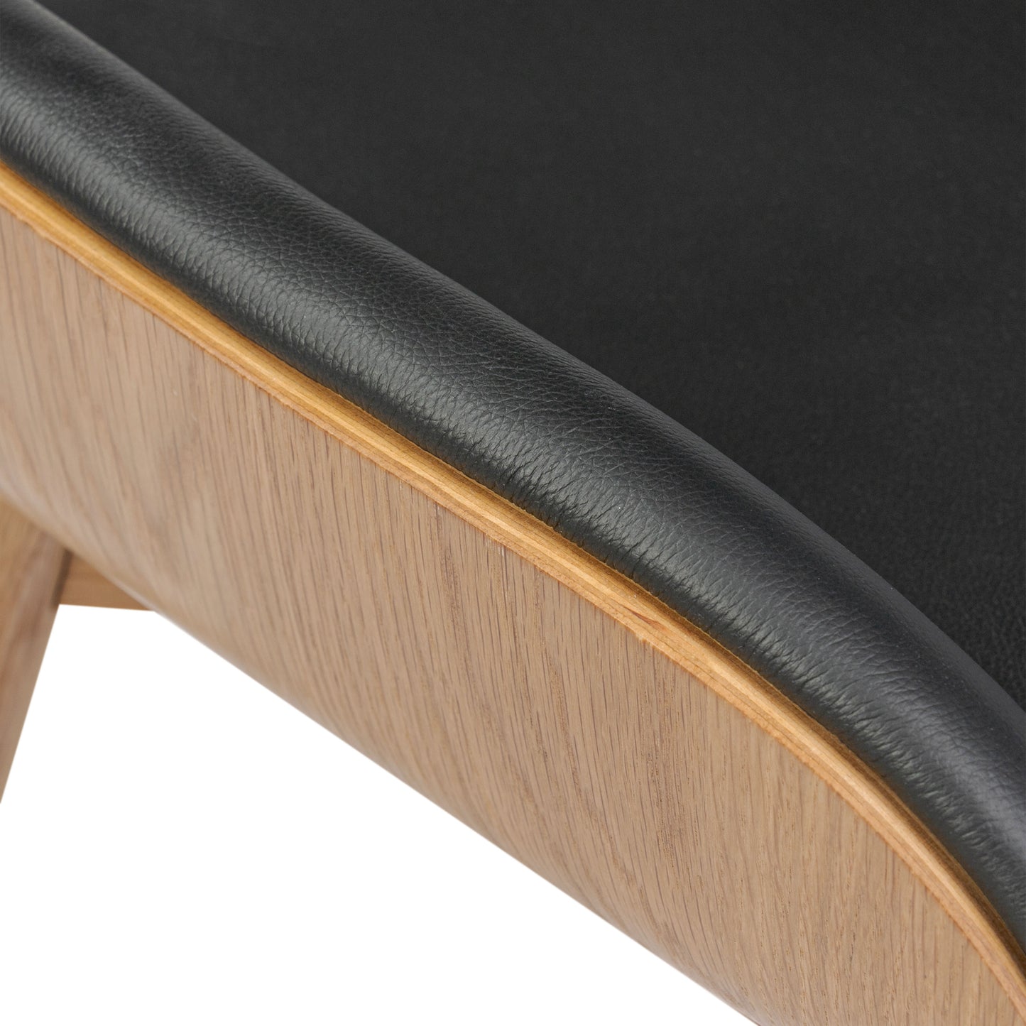 Notello Leather Counter Stool | Black/Oak
