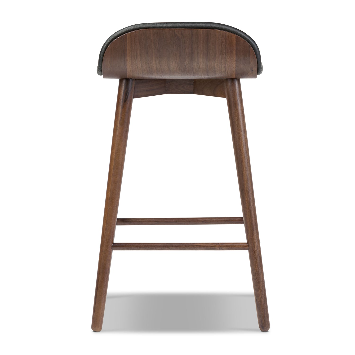 Notello Leather Counter Stool | Black/Walnut 