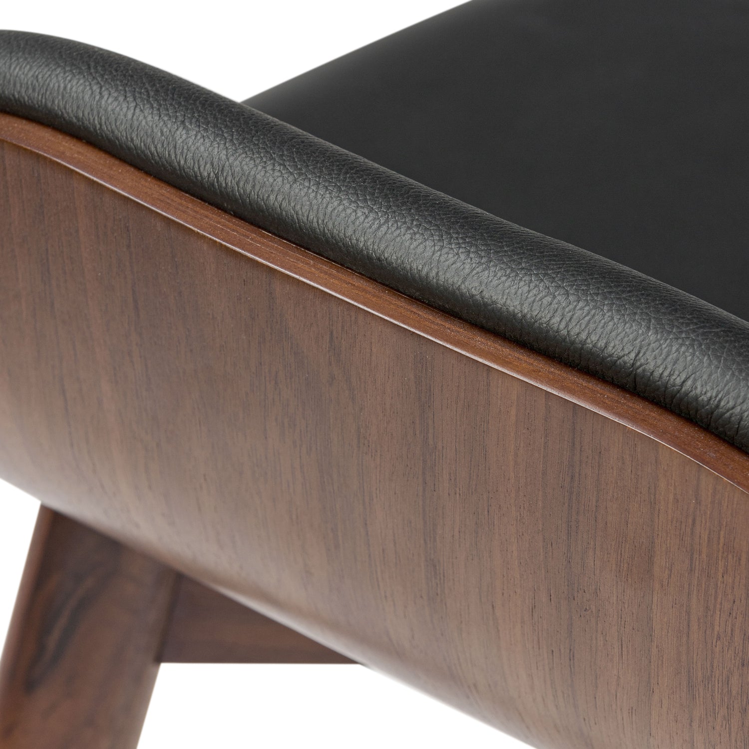 Notello Leather Counter Stool | Black/Walnut 