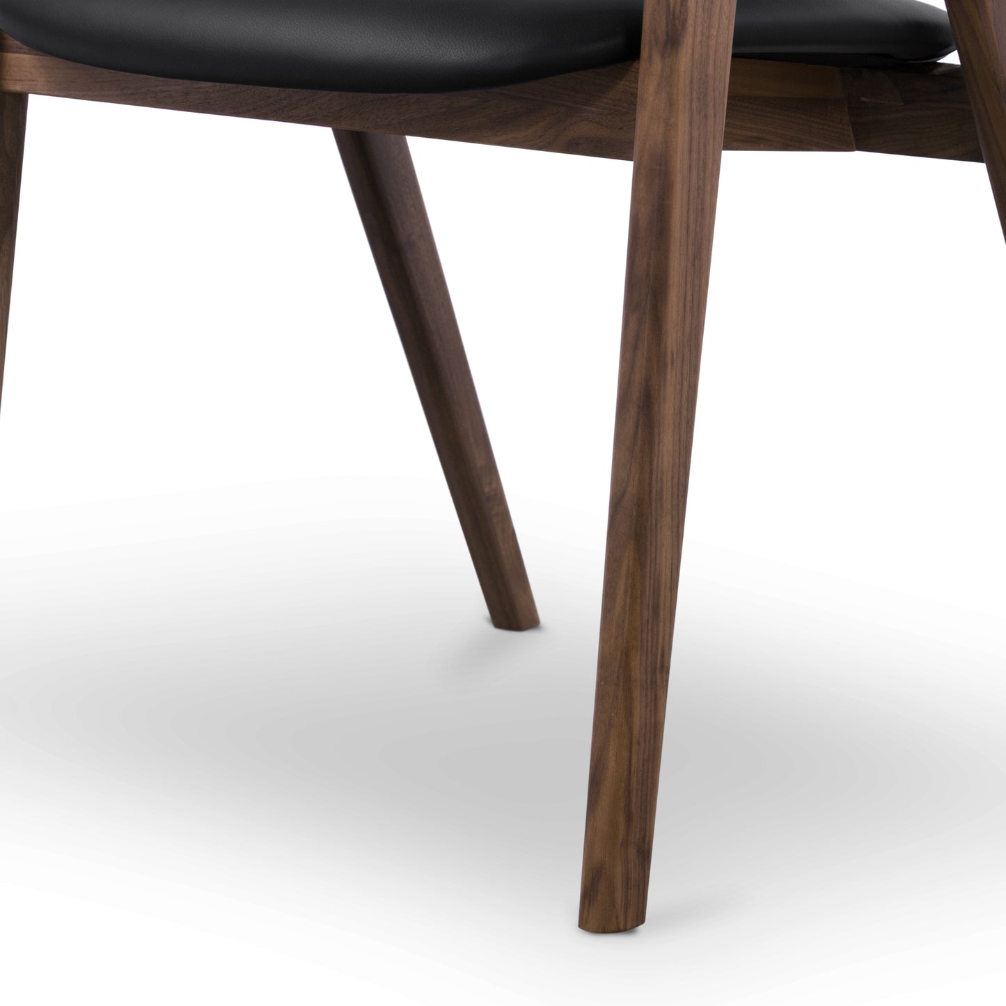 Lando Leather Dining Chair | Black/Walnut