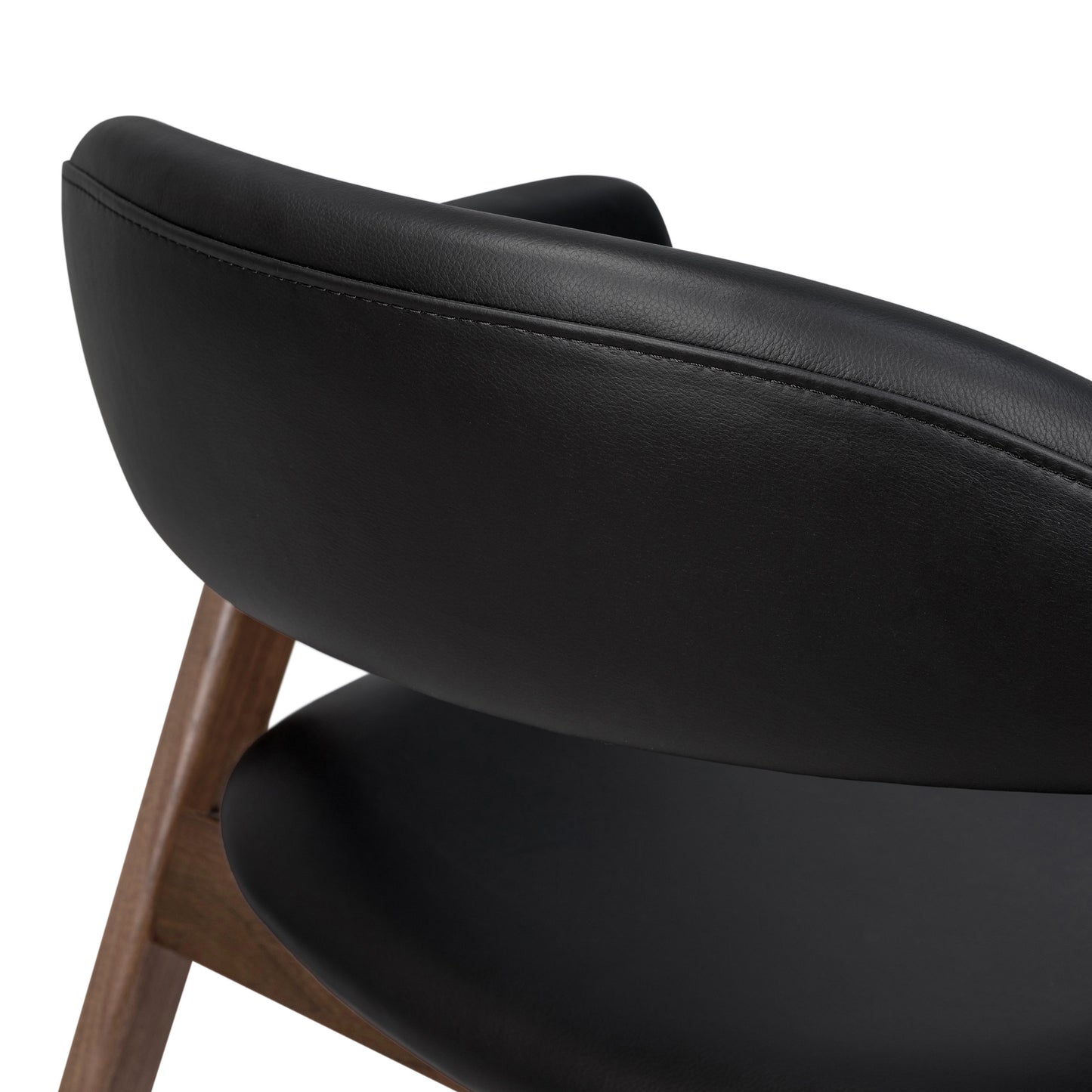 Lando Leather Dining Chair | Black/Walnut