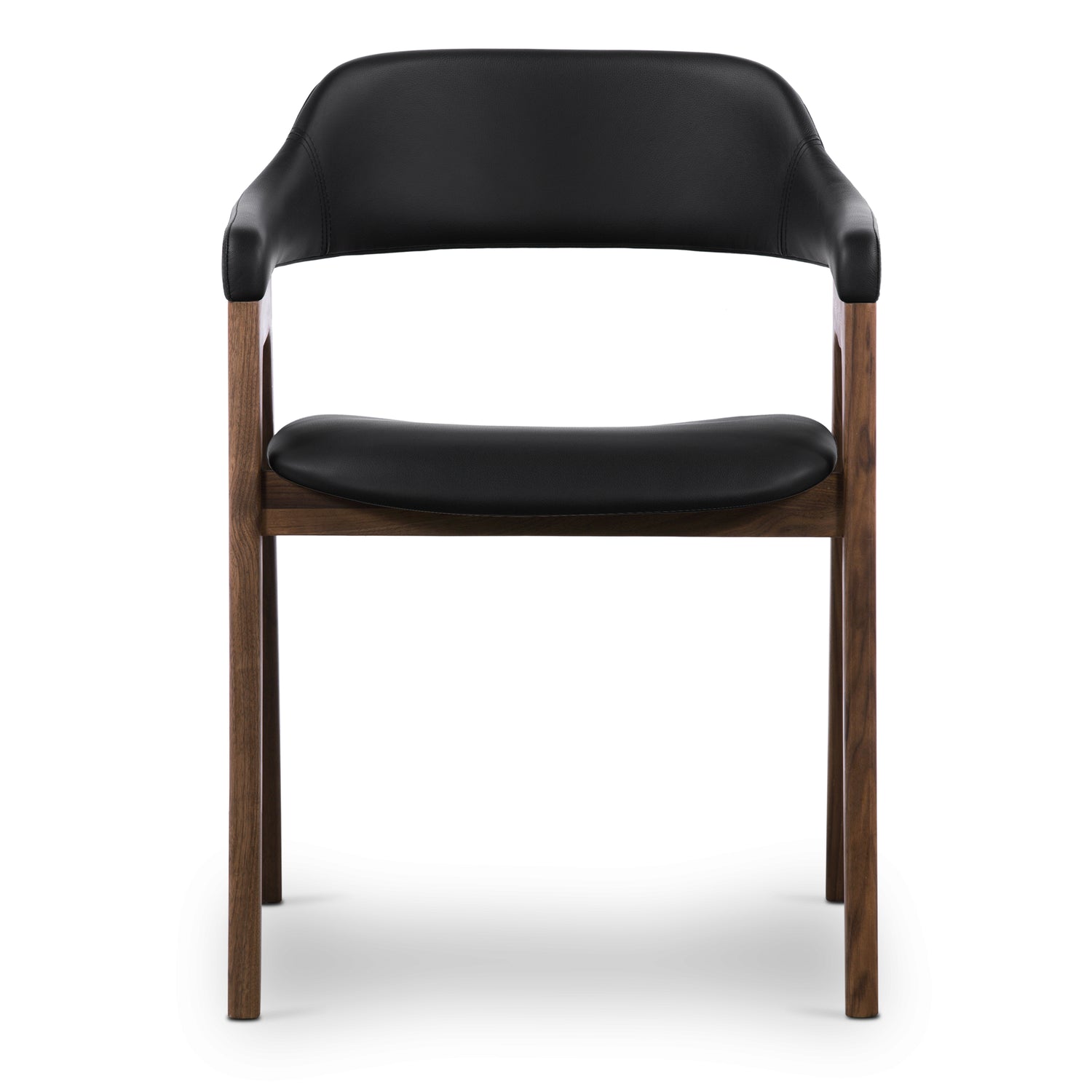 Lando Leather Dining Chair | Black/Walnut 