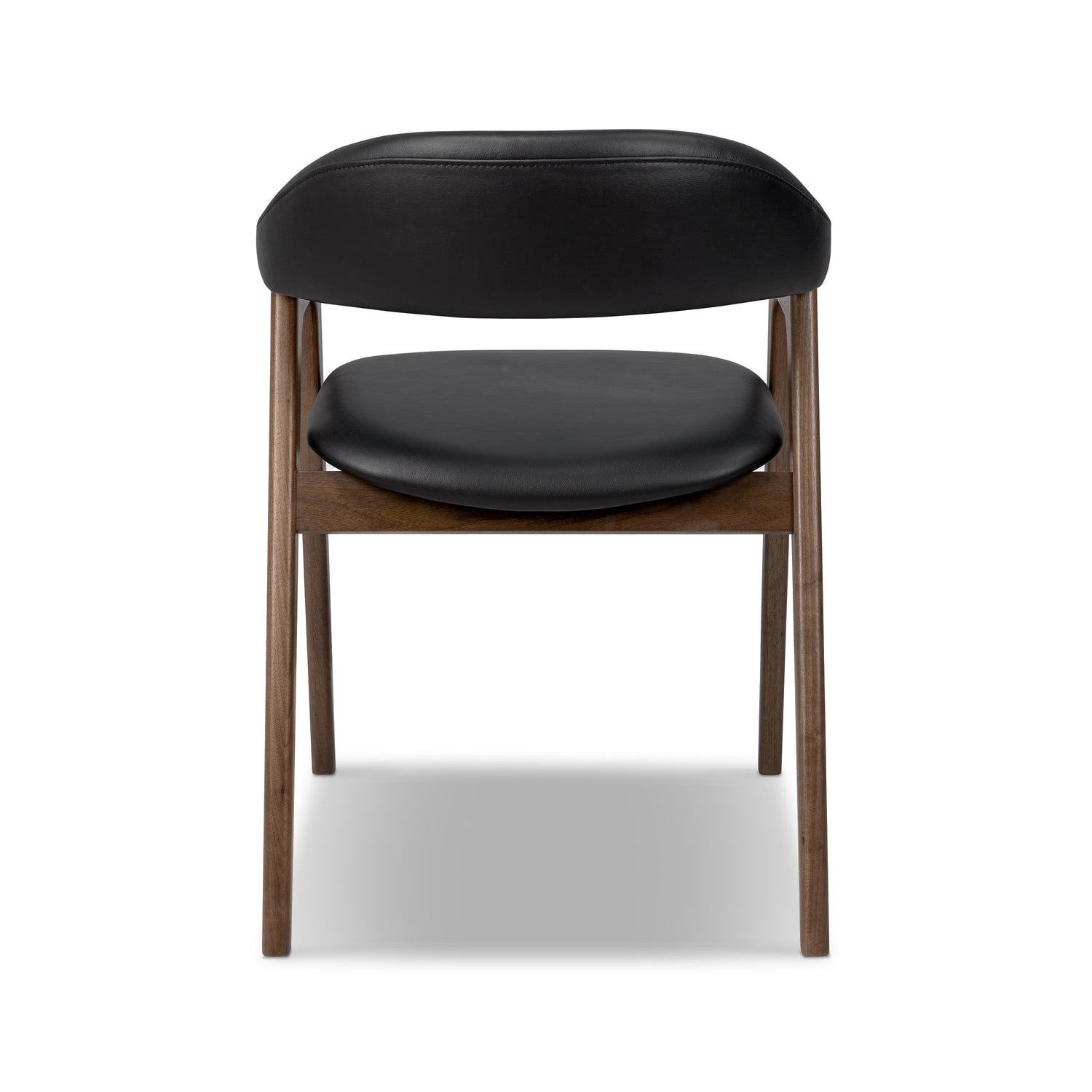 Lando Leather Dining Chair | Black/Walnut 