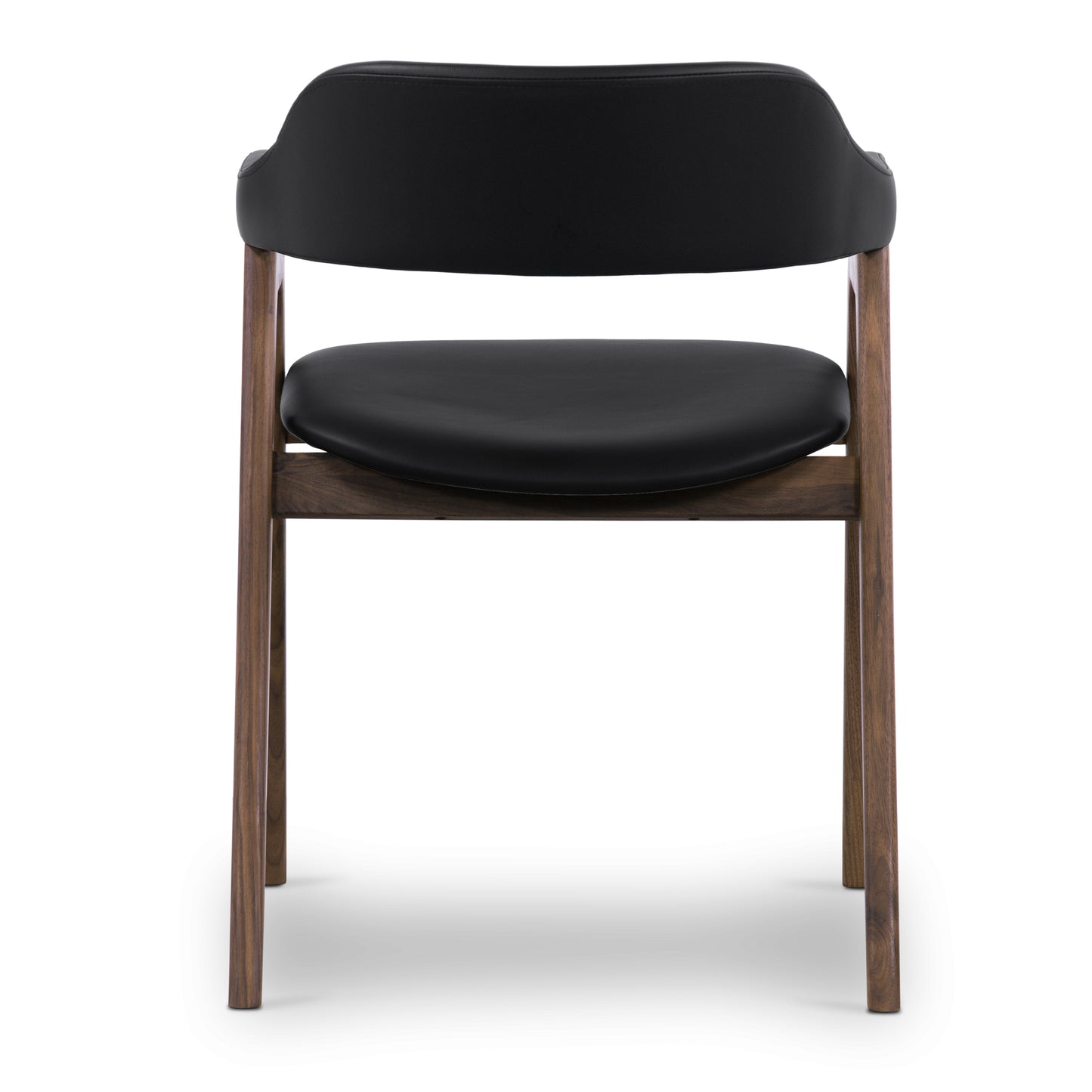 Lando Leather Dining Chair | Black/Walnut