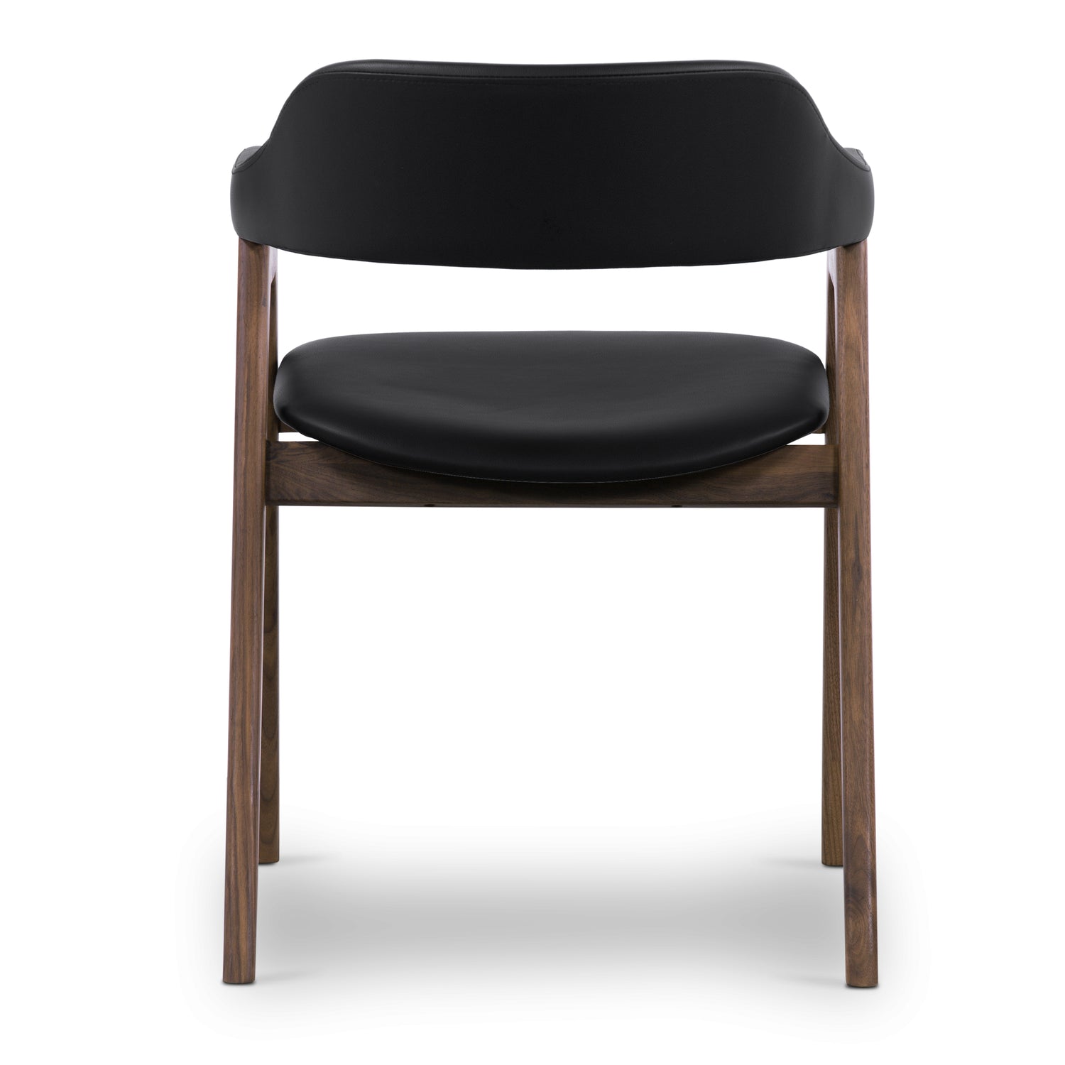 Lando Leather Dining Chair | Black/Walnut 