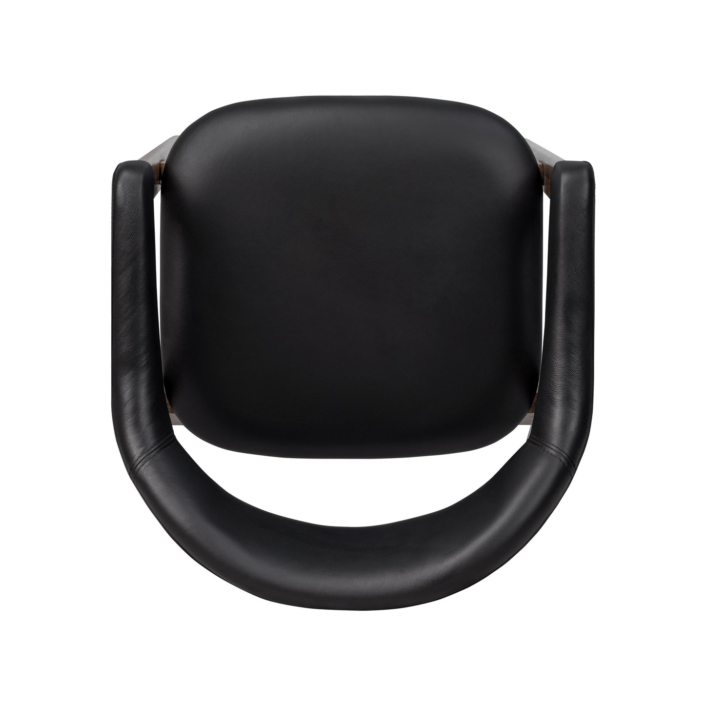 Lando Leather Dining Chair | Black/Walnut