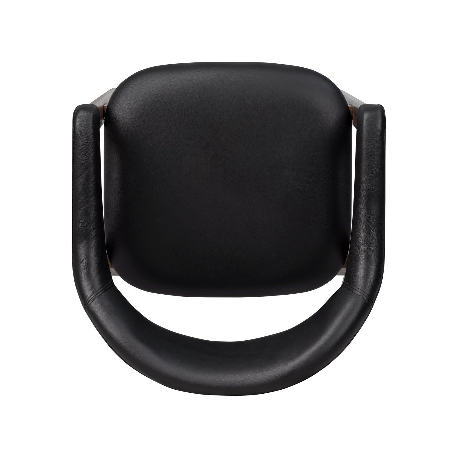 Lando Leather Dining Chair | Black/Walnut 
