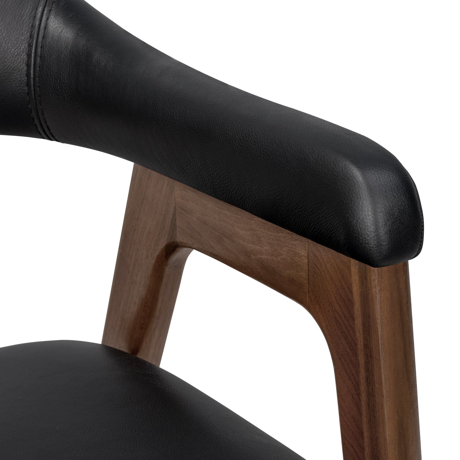 Lando Leather Dining Chair | Black/Walnut 