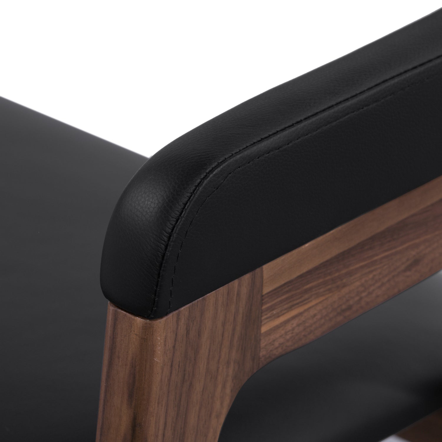 Lando Leather Dining Chair | Black/Walnut 