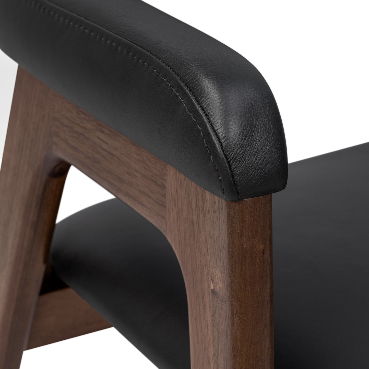 Lando Leather Dining Chair | Black/Walnut