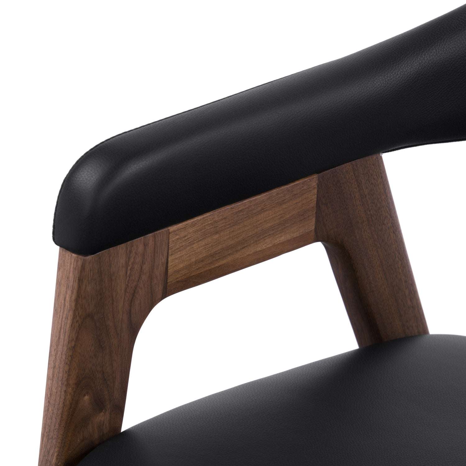 Lando Leather Dining Chair | Black/Walnut 