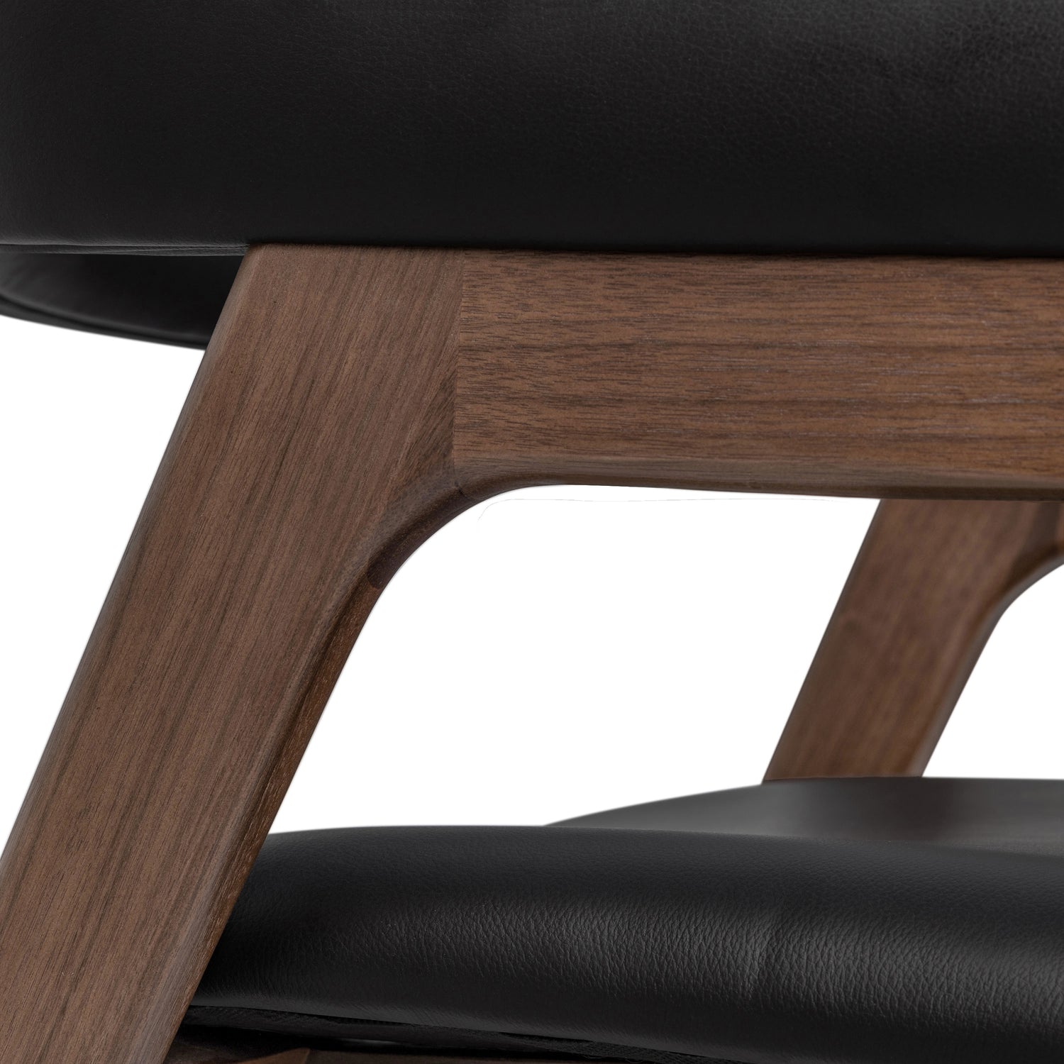 Lando Leather Dining Chair | Black/Walnut 