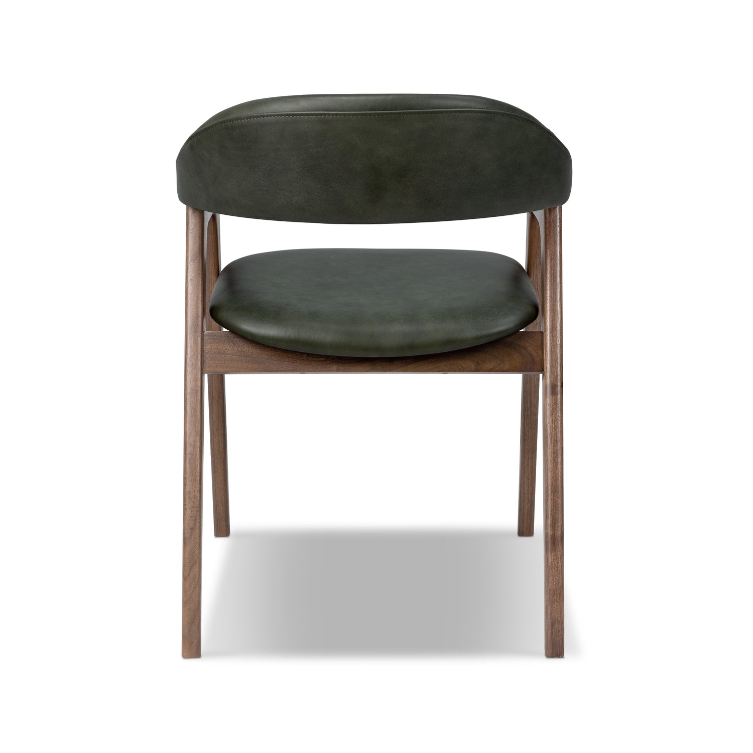 Lando Leather Dining Chair | Green/Walnut 