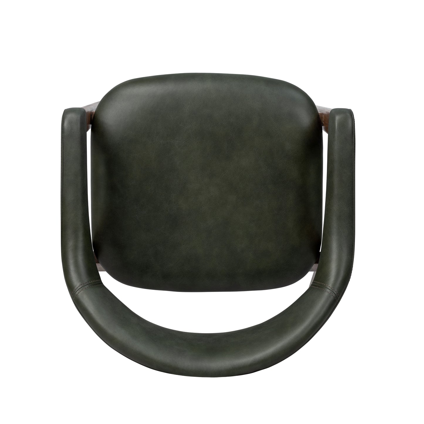 Lando Leather Dining Chair | Green/Walnut