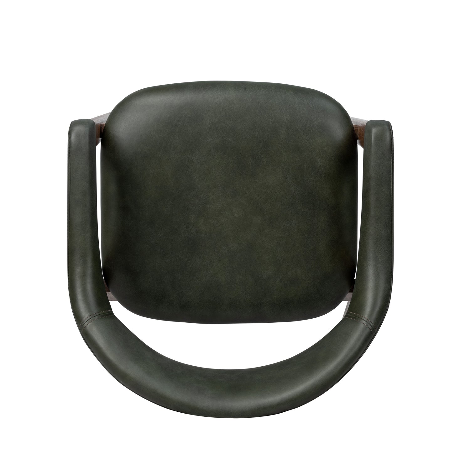 Lando Leather Dining Chair | Green/Walnut 