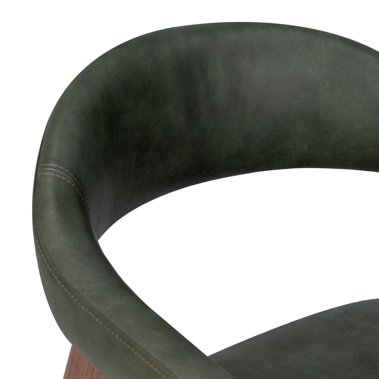 Lando Leather Dining Chair | Green/Walnut 