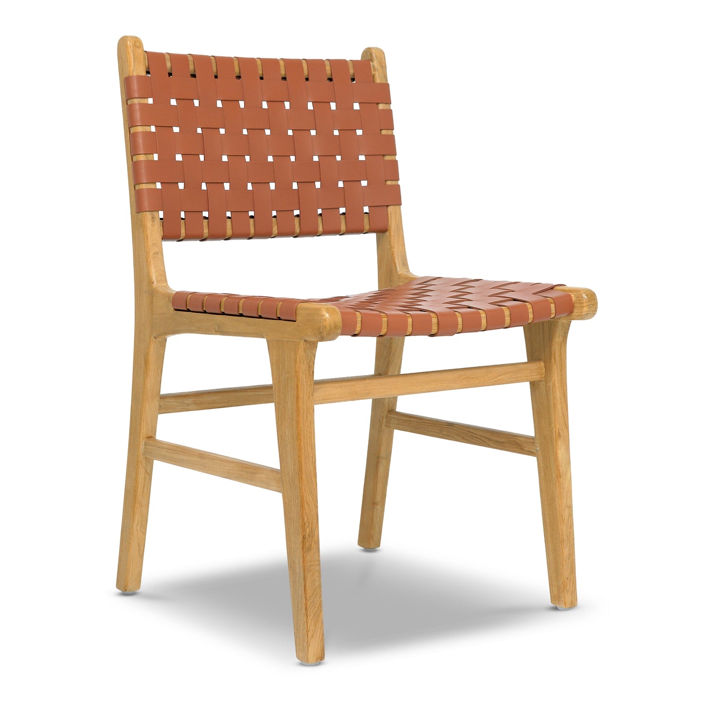 Banda Teak & Leather Dining Chair | Fauve Tan