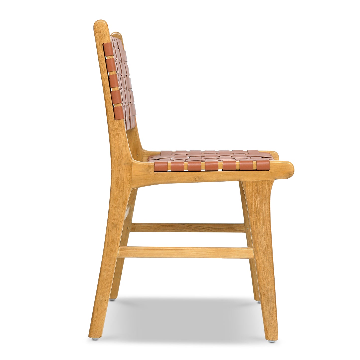 Banda Teak & Leather Dining Chair | Fauve Tan