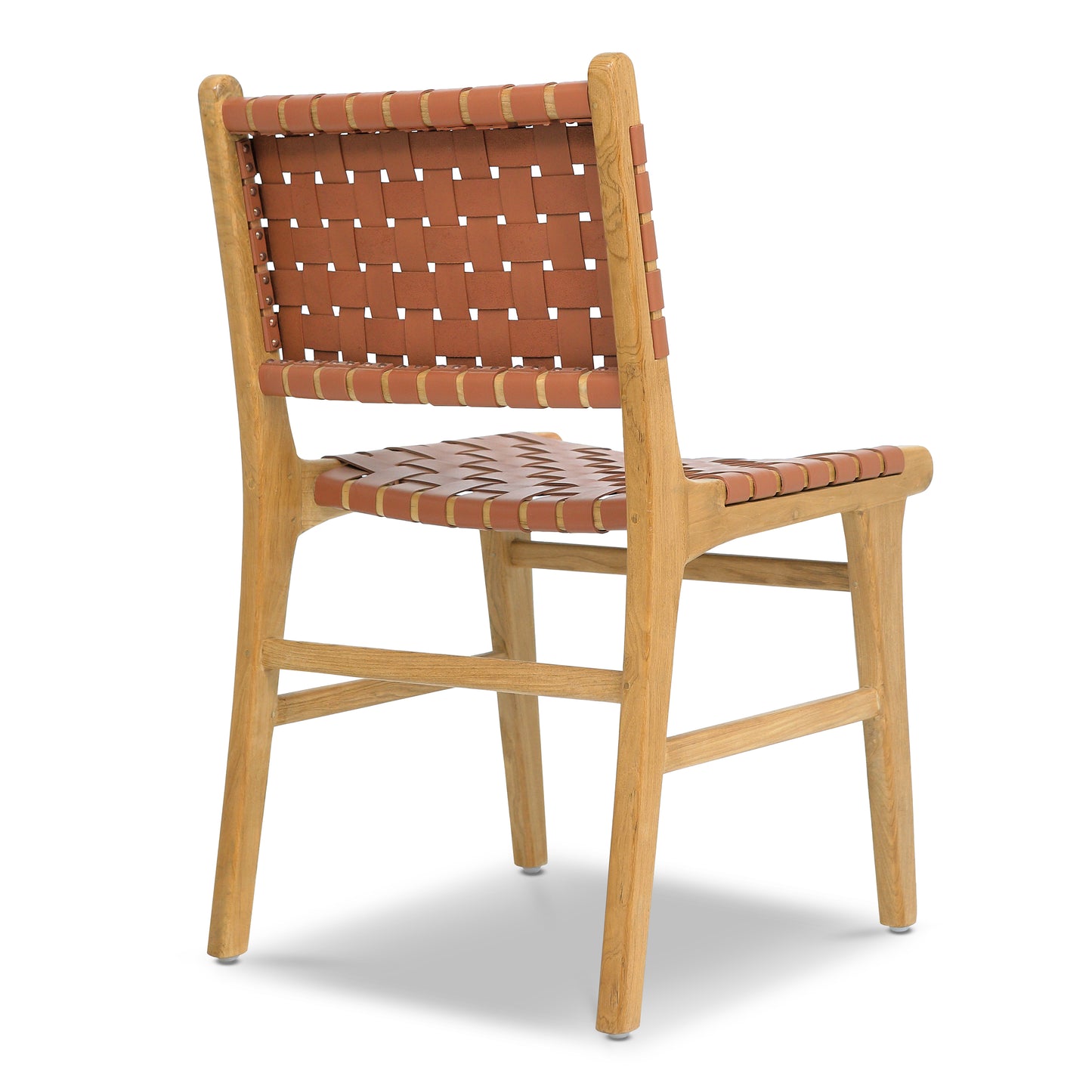Banda Teak & Leather Dining Chair | Fauve Tan