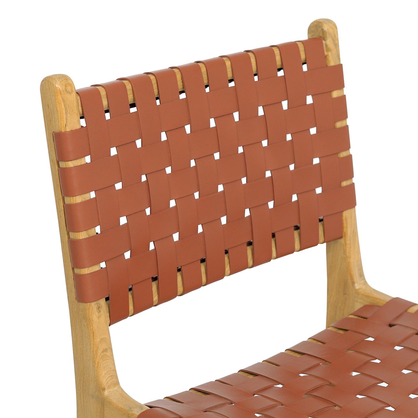 Banda Teak & Leather Dining Chair | Fauve Tan