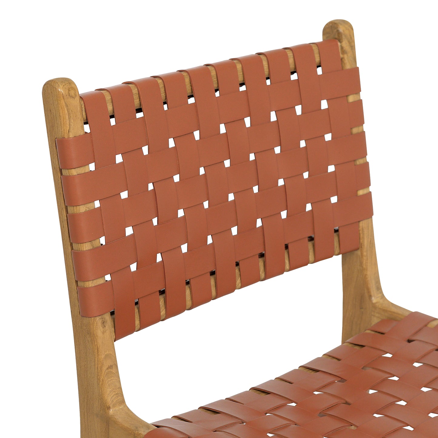 Banda Teak & Leather Dining Chair | Fauve Tan