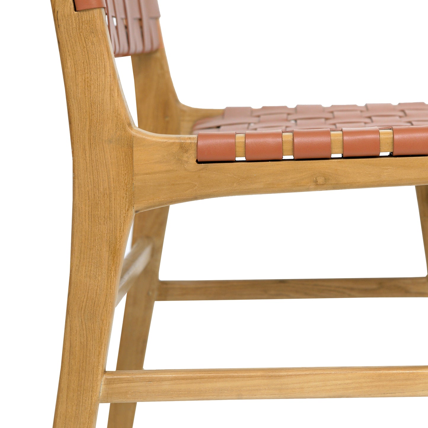 Banda Teak & Leather Dining Chair | Fauve Tan