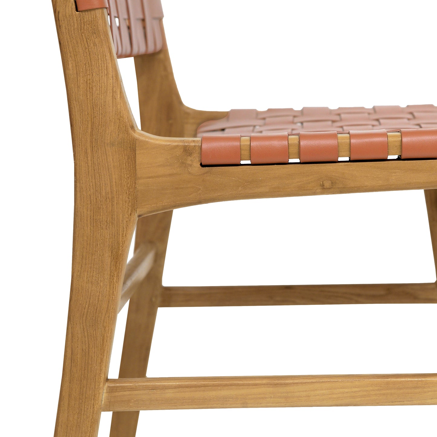 Banda Teak & Leather Dining Chair | Fauve Tan