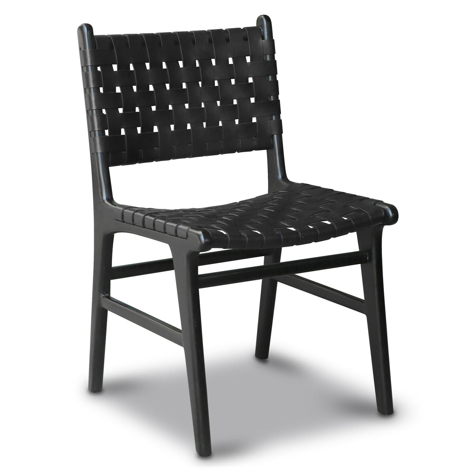 Banda Teak & Leather Dining Chair | Havana Black 
