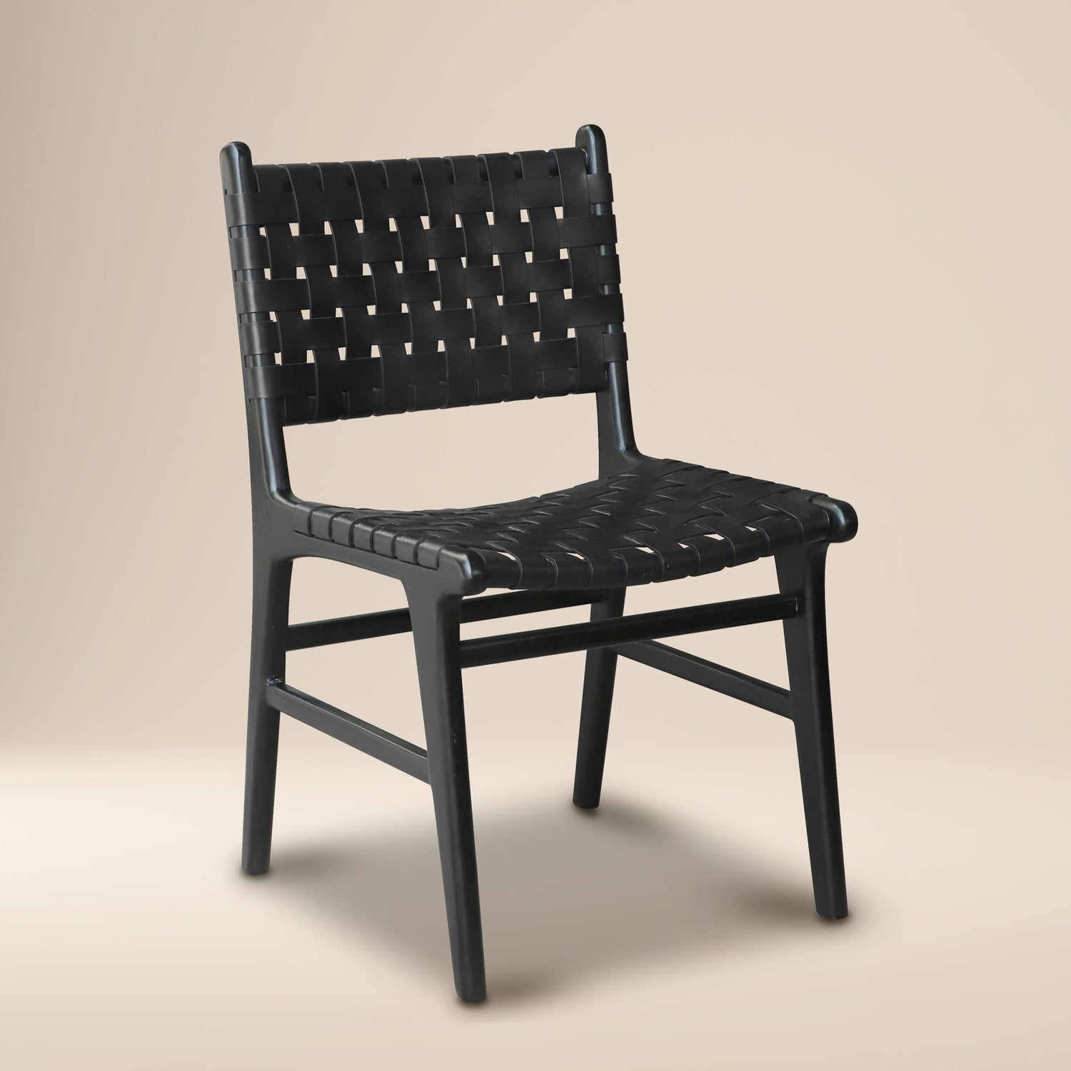 Banda Teak & Leather Dining Chair | Havana Black 