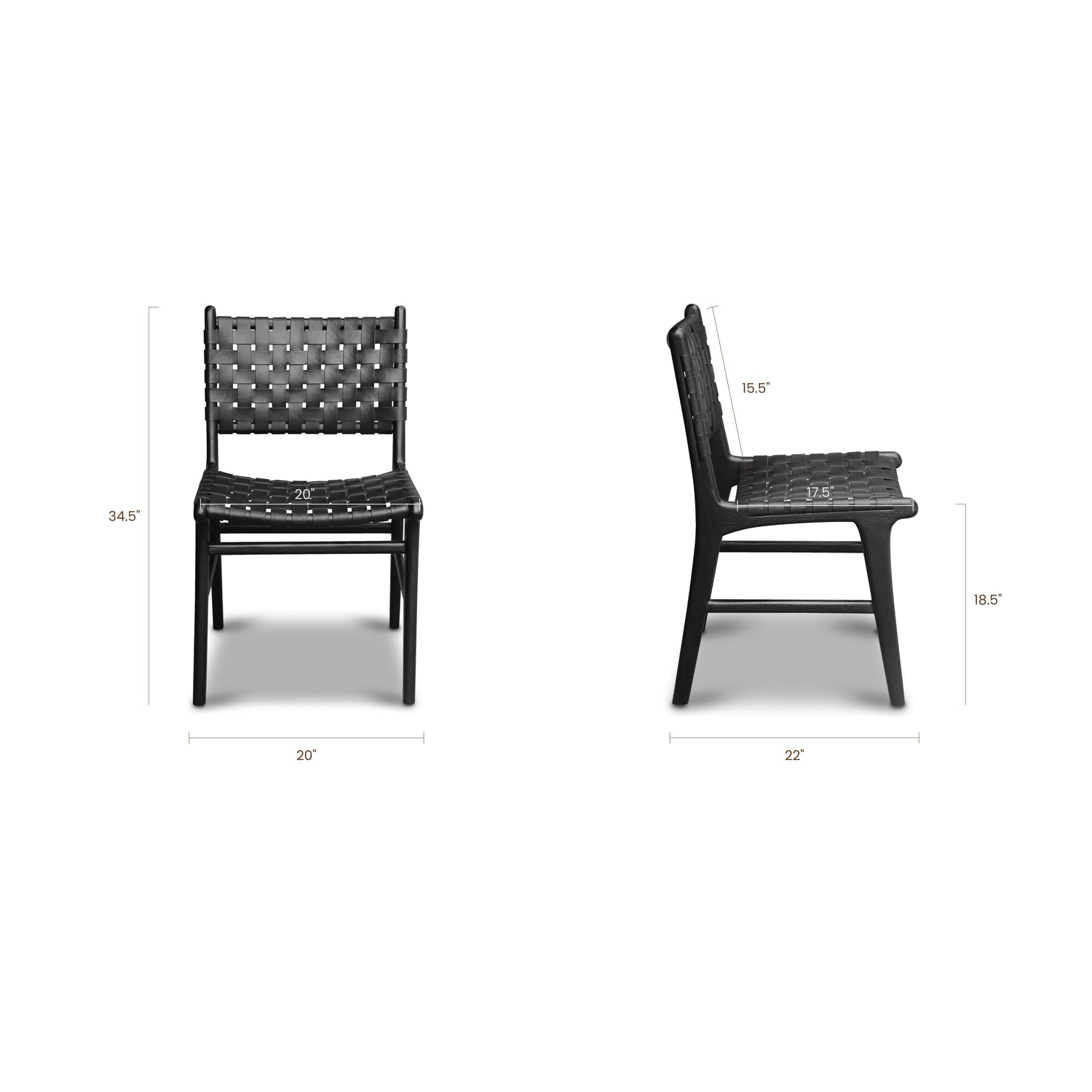 Banda Teak & Leather Dining Chair | Havana Black 