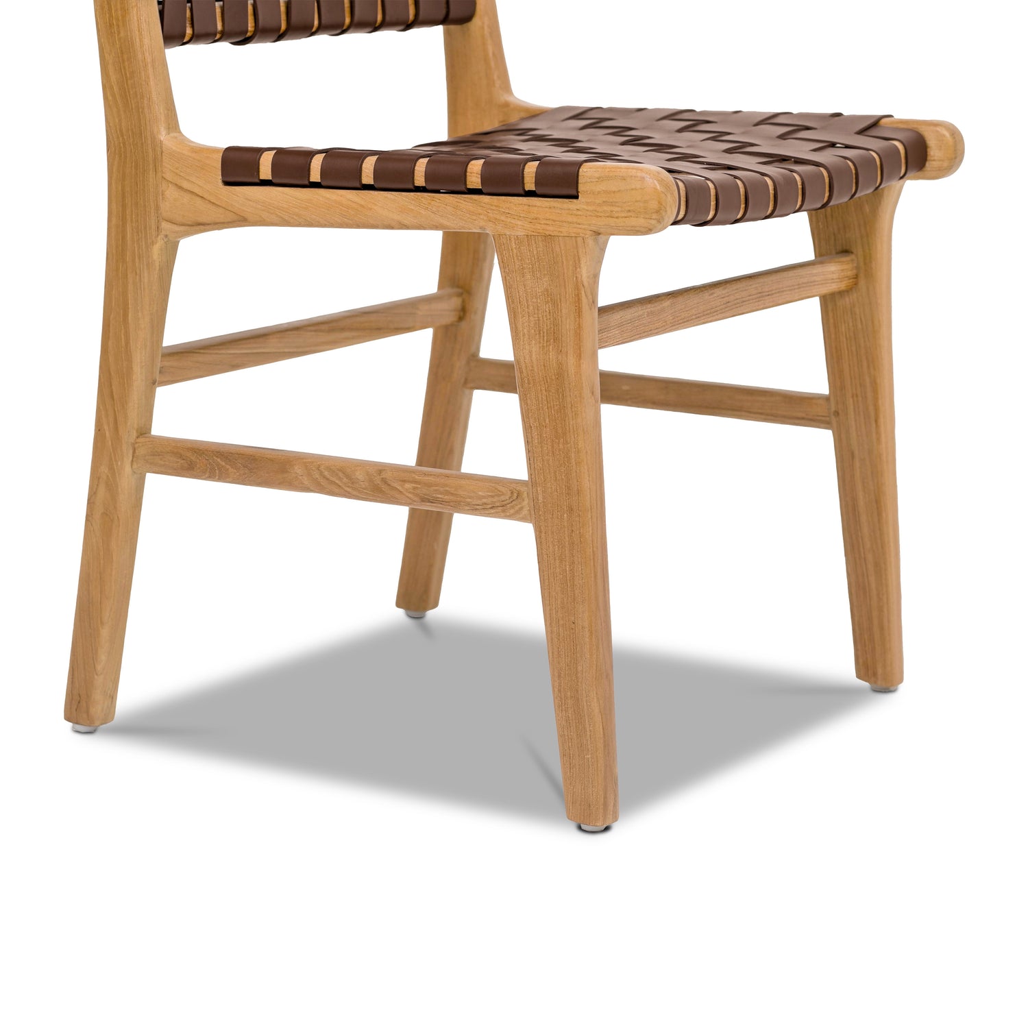 Banda Teak & Leather Dining Chair | Molten Brown 