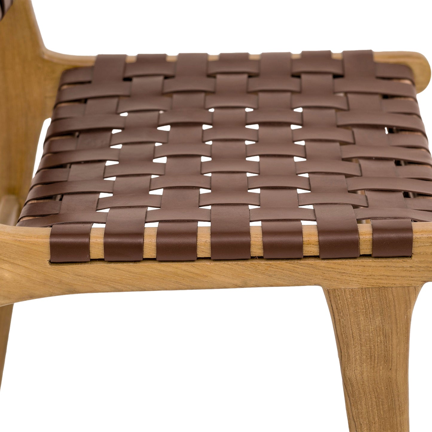 Banda Teak & Leather Dining Chair | Molten Brown