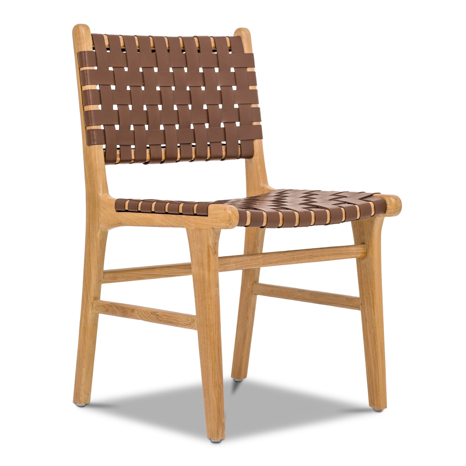 Banda Teak & Leather Dining Chair | Molten Brown 